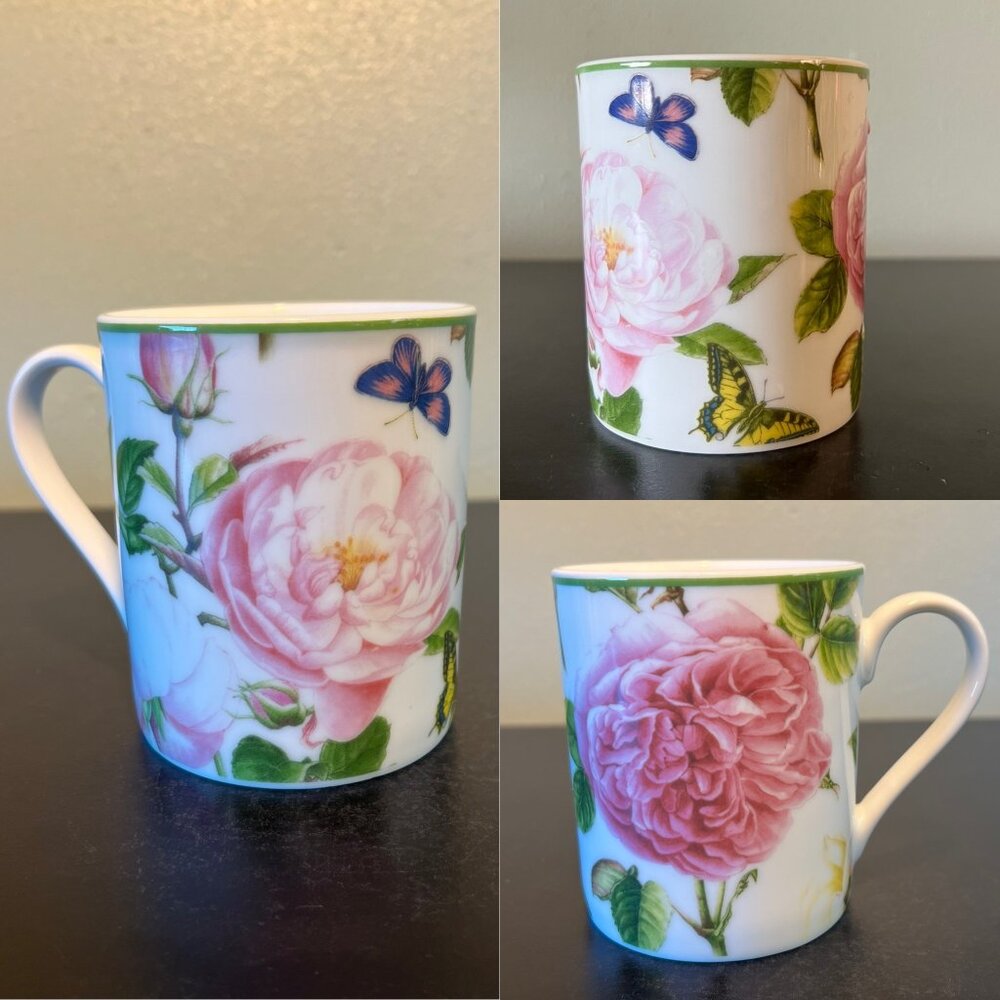 Spode Home ROSES Porcelain Cup Butterflies ~ Portmeirion Group ~ Grandmillennial